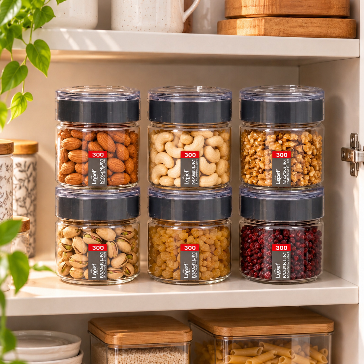 Lapet Magnum 300 ml Stackable Jar – Premium Airtight Lid for Everyday Freshness