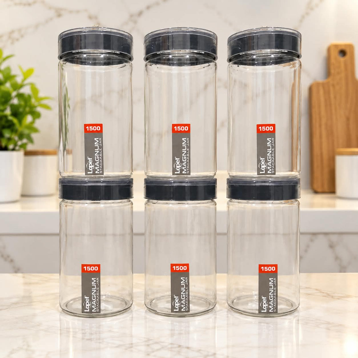 Lapet Magnum 1500 ml Stackable Jar – Premium Airtight Lid for Everyday Freshness