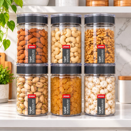 Lapet Magnum 2000 ml Stackable Jar – Premium Airtight Lid for Everyday Freshness
