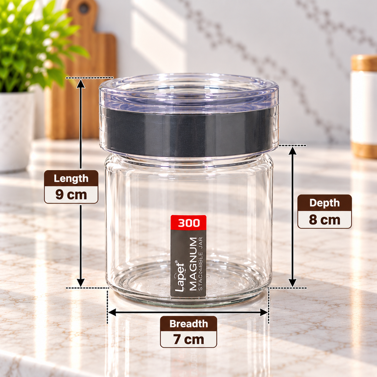 Lapet Magnum 300 ml Stackable Jar – Premium Airtight Lid for Everyday Freshness