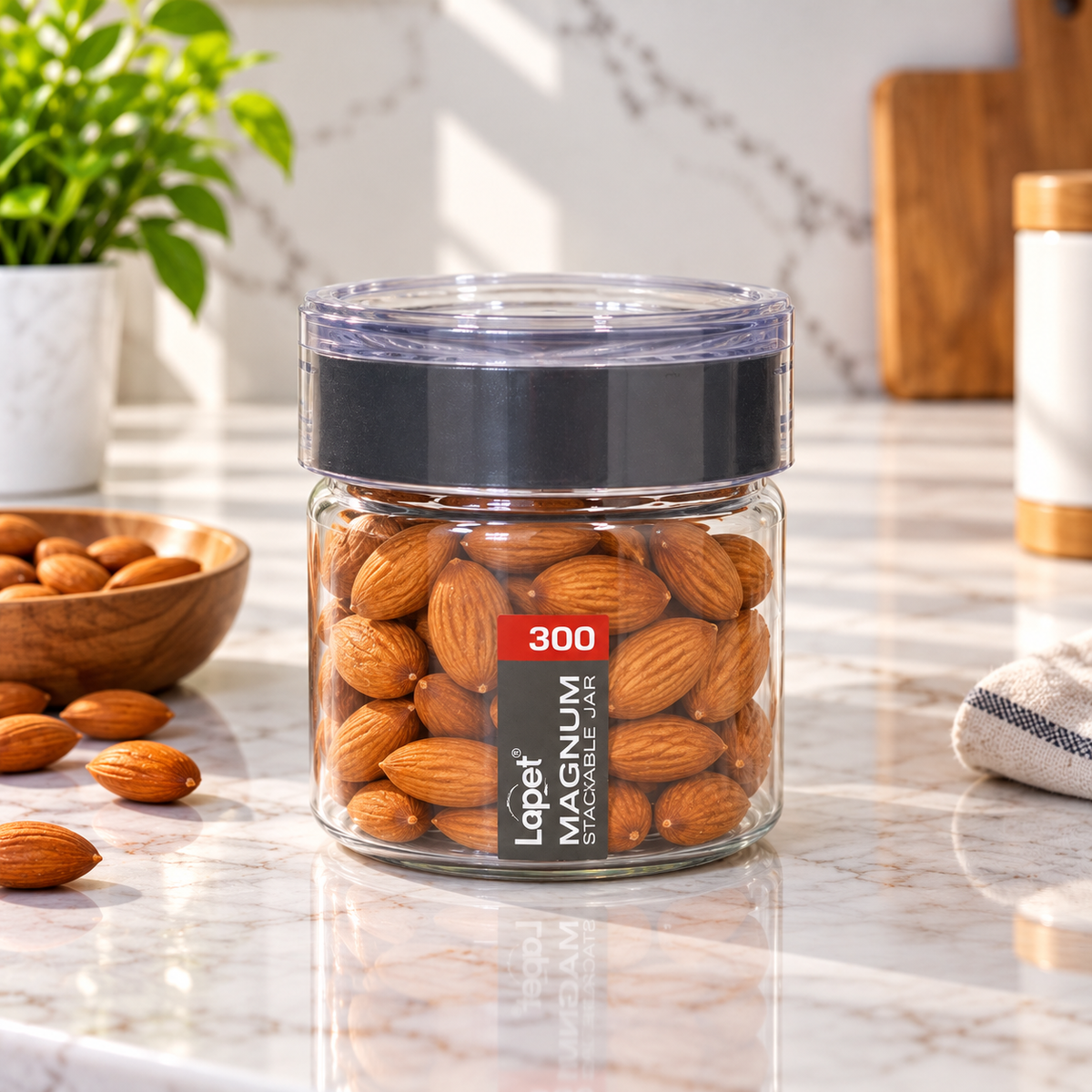 Lapet Magnum 300 ml Stackable Jar – Premium Airtight Lid for Everyday Freshness