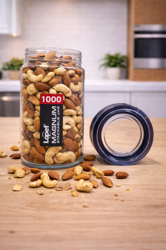 Lapet Magnum 1000 ml Stackable Jar – Premium Airtight Lid for Everyday Freshness