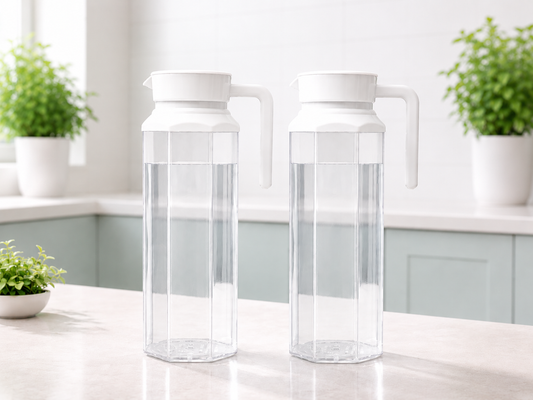 Premium Transparent Juice & Water Jug with Easy-Pour Lid | Refrigerator Safe